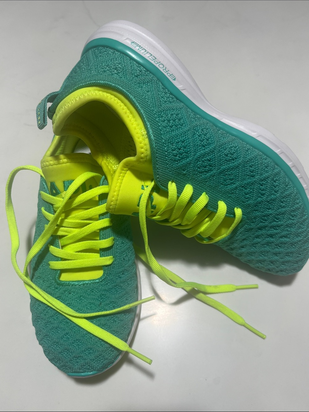 APL Techloom Phantom Women’s Knit Sneakers with Neon Yellow Accents